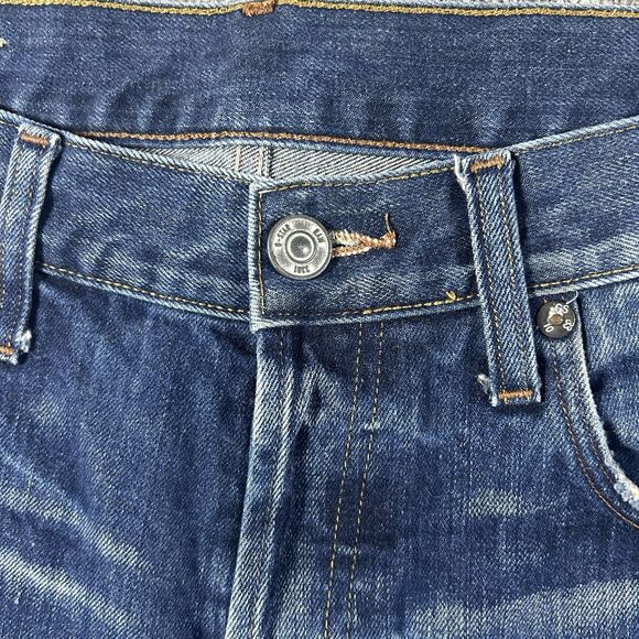 G Star RAW 3301 Jeans Men 34x32 Blue 3301 Slim Straight Stretch Denim Whiskered - Picture 3 of 16